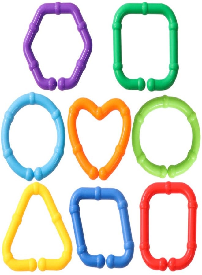 COLVWOFA 50PCS Baby Rings Toy Links Plastic Babies Teething Ring Attach Baby Toys to Strollers or Carrier Seat or Baby Bouncers for Infants - Image 2